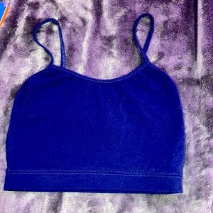 simple dark blue cropped tank top, size Small, still in perfect condition!